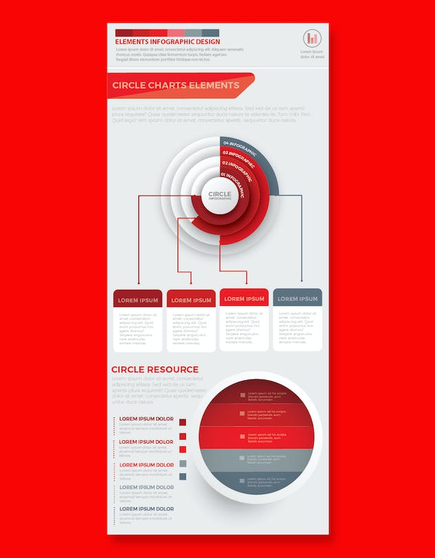 third preview of 'Premium Red Pack Infographics Design  Free Download'