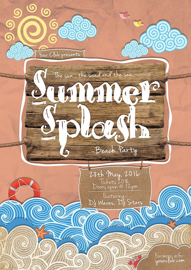 third preview of 'Premium Summer Splash Flyer  Free Download'