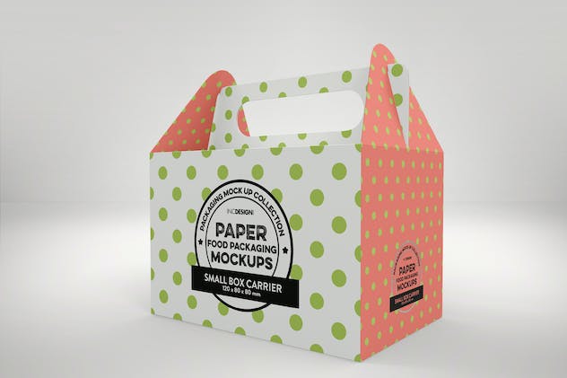 third preview of 'Premium Small Cake Box Carrier Packaging Mockup  Free Download'