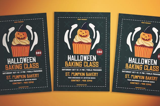 fourth preview of 'Premium Halloween Baking Class Flyer  Free Download'