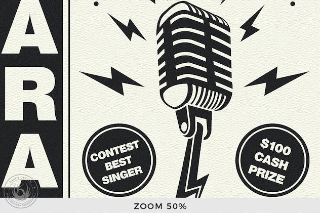 fourth preview of 'Premium Karaoke Flyer Template V3  Free Download'