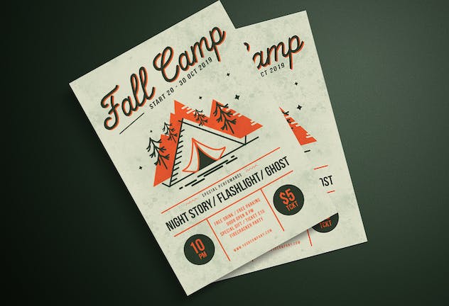 third preview of 'Premium Fall Camp Flyer  Free Download'