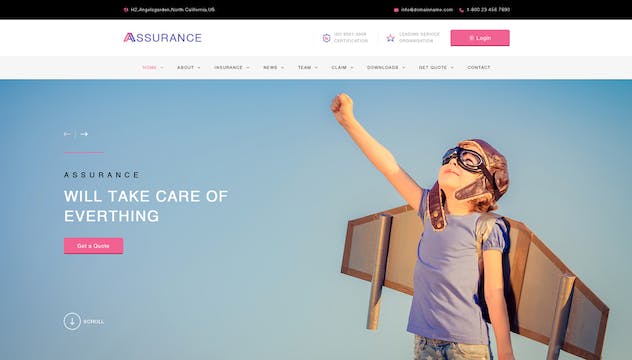 second preview of 'Premium Assurance – Insurance PSD Template  Free Download'