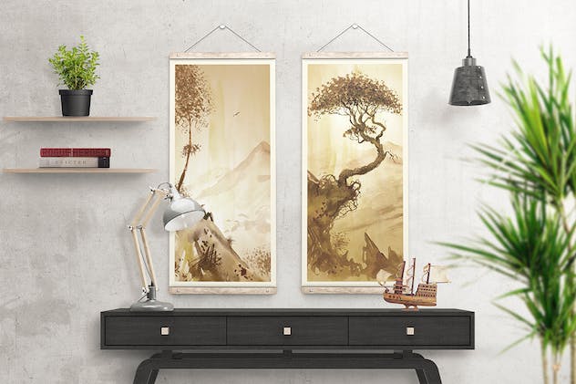 second preview of 'Premium Wooden Poster Hanger Mockup  Free Download'