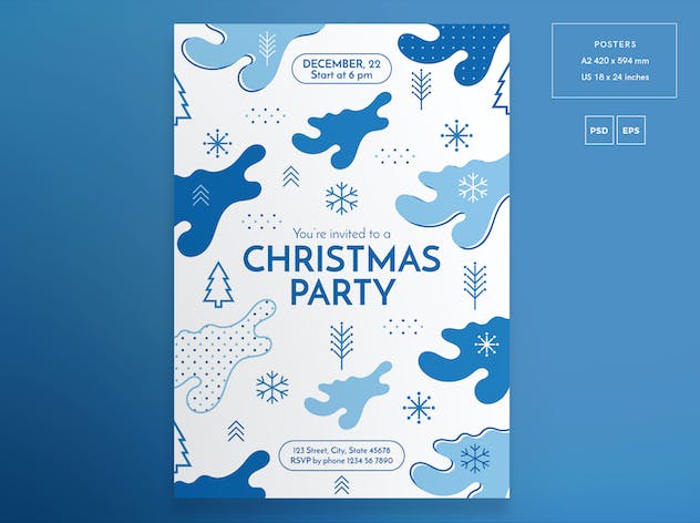 second preview of 'Premium Christmas Party Flyer and Poster Template  Free Download'