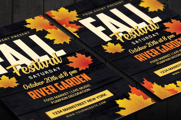 fourth preview of 'Premium Autumn Fall Festival Flyer  Free Download'