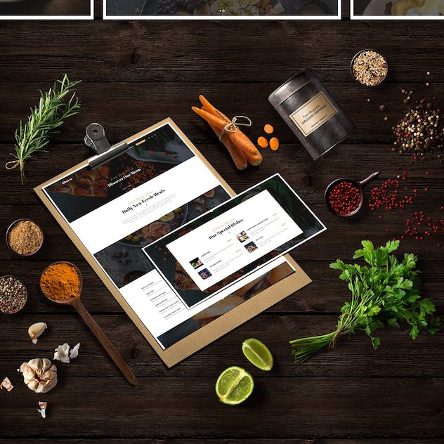 third preview of 'Premium Steak in Restaurant Cafe PSD Template  Free Download'