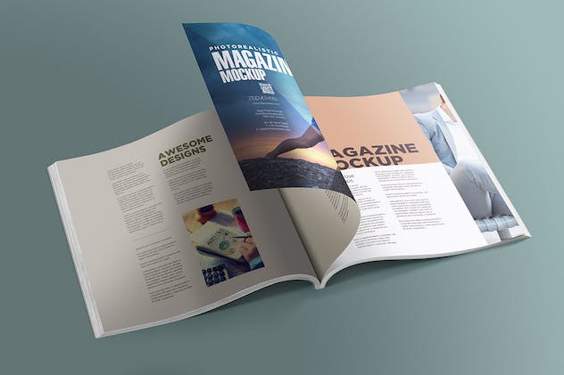 second preview of 'Premium Square Magazine Mockups  Free Download'