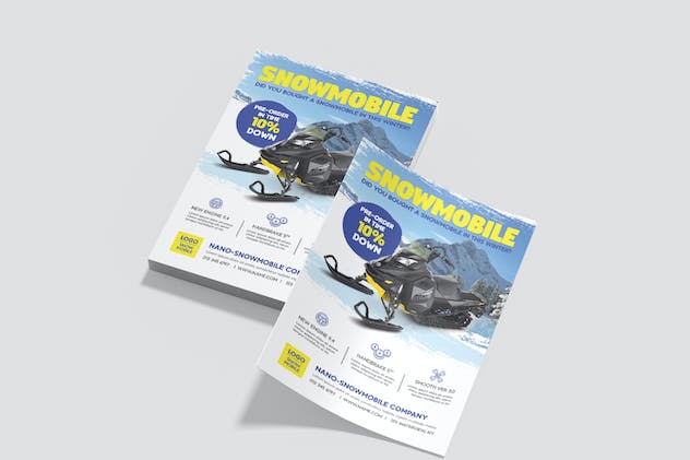 third preview of 'Premium Sale Snowmobile in Winter Flyer  Free Download'