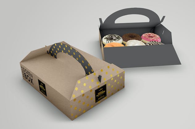 second preview of 'Premium Food Pastry Boxes Vol.4 Packaging Mockups  Free Download'