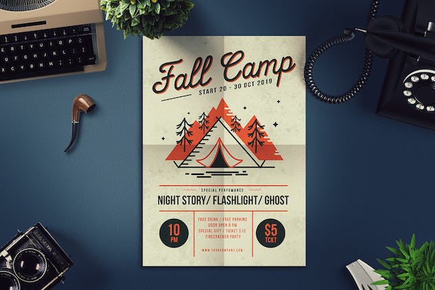second preview of 'Premium Fall Camp Flyer  Free Download'