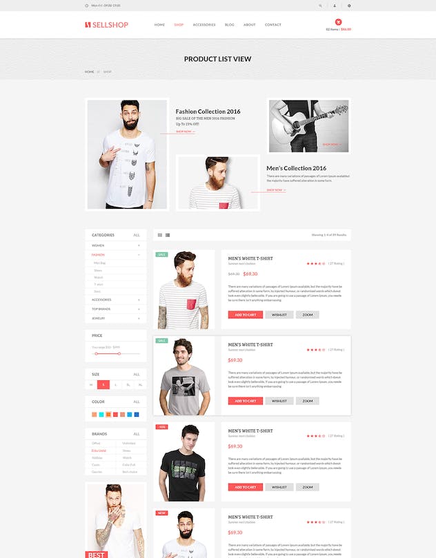 fourth preview of 'Premium SellShop Ecommerce PSD Template  Free Download'