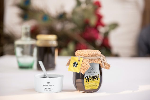 third preview of 'Premium Honey Jar Mockups  Free Download'