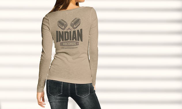 third preview of 'Premium Woman Longsleeve Shirt Mock Up  Free Download'