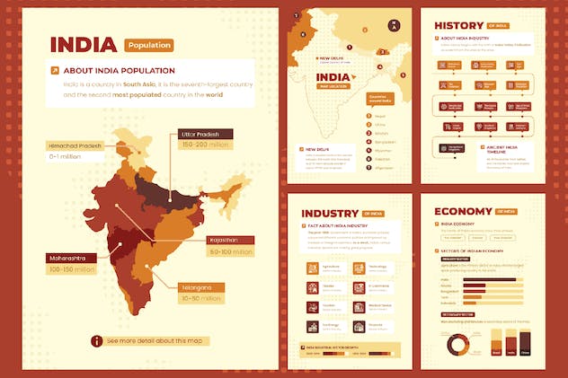 second preview of 'Premium India Infographic Template  Free Download'