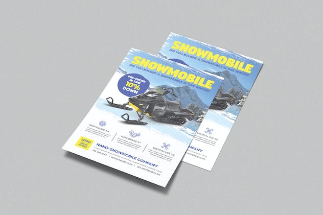 second preview of 'Premium Sale Snowmobile in Winter Flyer  Free Download'