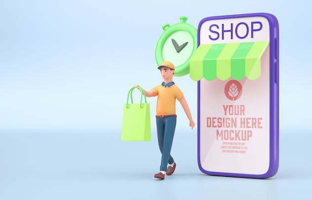 third preview of 'Premium  Delivery 3D Concept Mockup   Free Download'