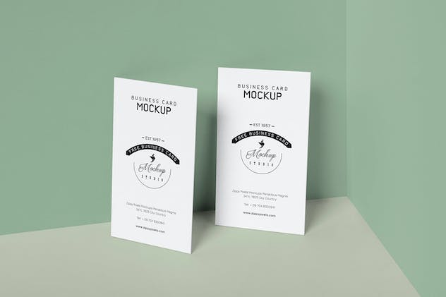 second preview of 'Premium 5 Vertical Business Card Mockups  Free Download'