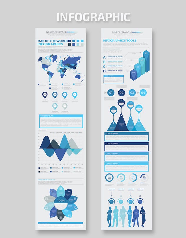 third preview of 'Premium Blue Infographics Elements Template  Free Download'