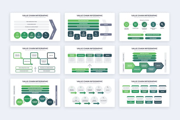 second preview of 'Premium Business Value Chain Illustrator Infographics  Free Download'
