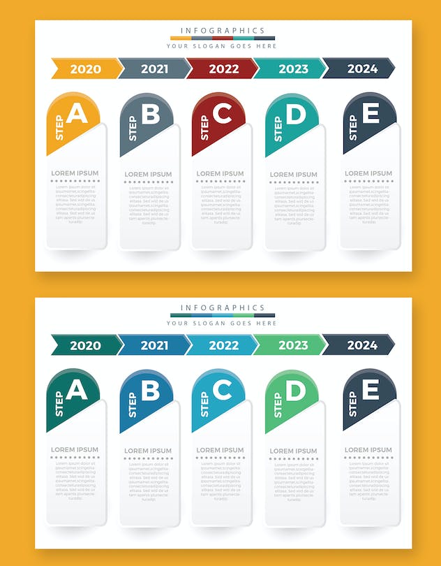 third preview of 'Premium 5 Step Infographic Elements  Free Download'
