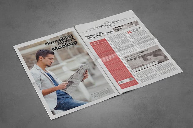 third preview of 'Premium Tabloid Size Newspaper Mockups  Free Download'