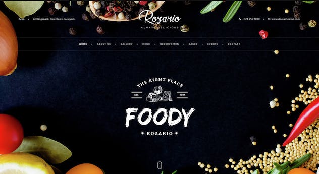second preview of 'Premium Rozario Restaurant PSD Template  Free Download'