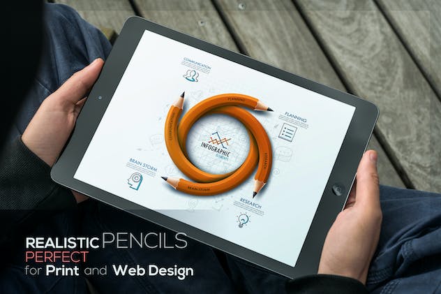 fourth preview of 'Premium Pencil Infographics  Free Download'