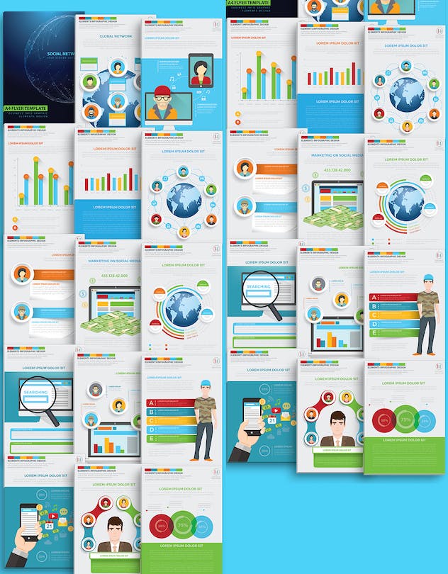 second preview of 'Premium Social Network Infographics Design  Free Download'