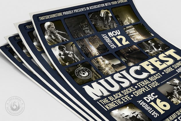 third preview of 'Premium Music Festival Flyer Template  Free Download'