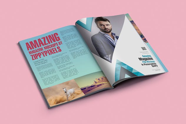 fourth preview of 'Premium Magazine Spread Mockups  Free Download'