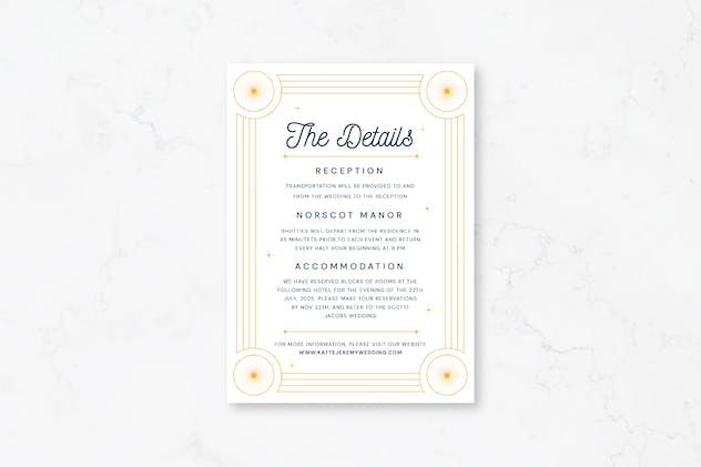 fourth preview of 'Premium Simple Art Deco Wedding Invitation Set  Free Download'