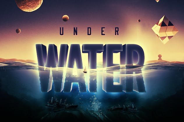 third preview of 'Premium Underwater Text Logo Effect  Free Download'