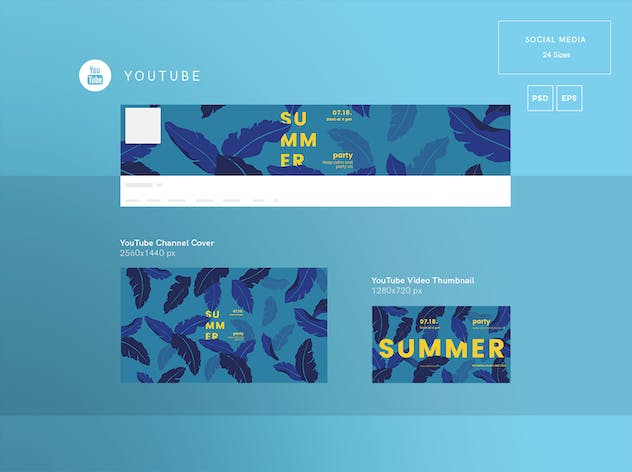 second preview of 'Premium Summer Party Social Media Pack Template  Free Download'