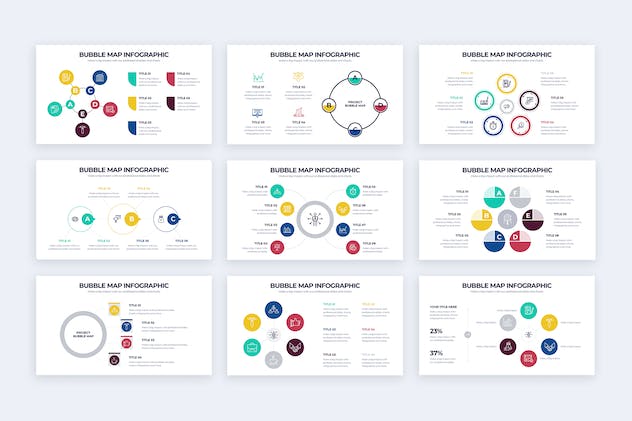 second preview of 'Premium Business Bubble Map Illustrator Infographics  Free Download'