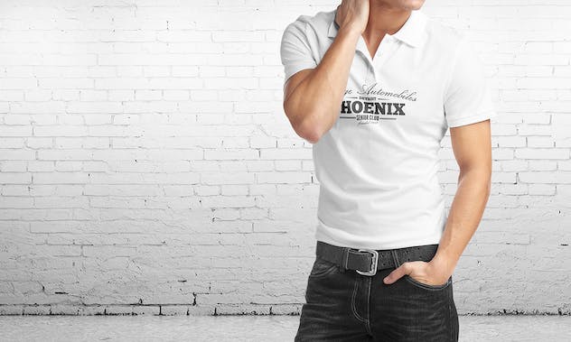 fourth preview of 'Premium Man Polo Shirt Mock-Up  Free Download'