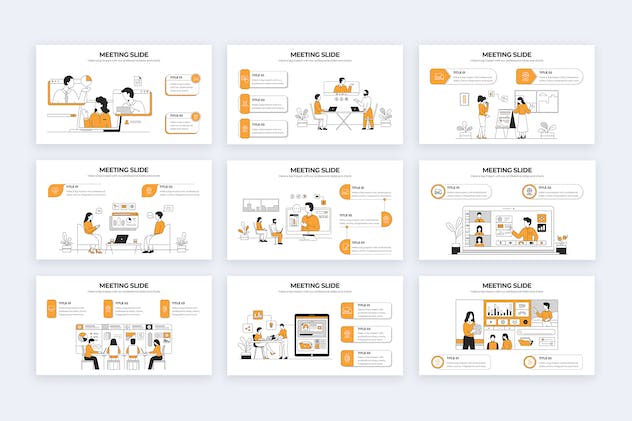 fourth preview of 'Premium Business Meeting Slides Illustrator Infographics  Free Download'