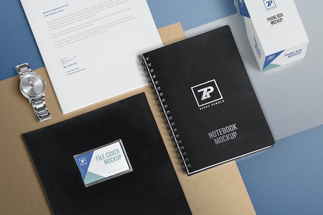 fourth preview of 'Premium 4 Stationery Mockup Scenes  Free Download'