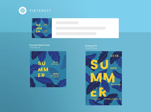 fourth preview of 'Premium Summer Party Social Media Pack Template  Free Download'