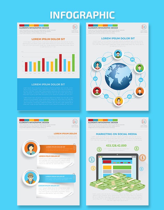 third preview of 'Premium Social Network Infographics Design  Free Download'