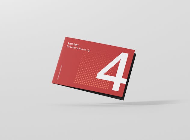 third preview of 'Premium Roll Fold Brochure Mockup Landscape DIN A4 A5 A6  Free Download'