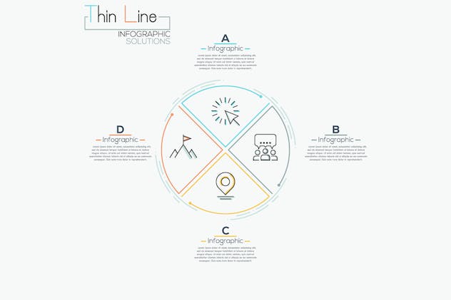 third preview of 'Premium Thin Line Infographic Set  Free Download'