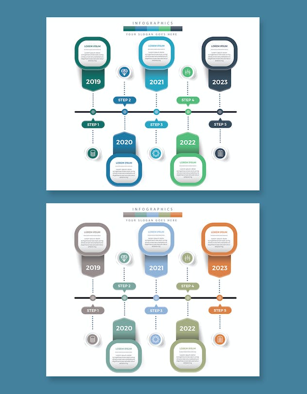 second preview of 'Premium Timeline Infographic Design  Free Download'