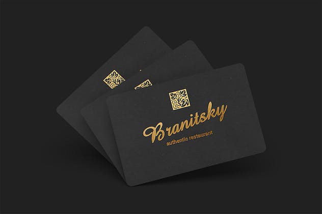 second preview of 'Premium 85×55 Black Business Card Mockups  Free Download'