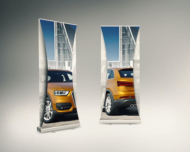 second preview of 'Premium Dual Roll Up Banner Mock Up  Free Download'