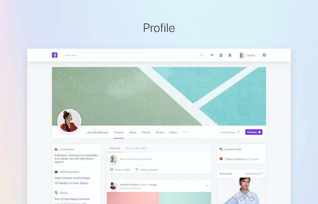 fourth preview of 'Premium Clone UI Kit Social Network Like Facebook  Free Download'