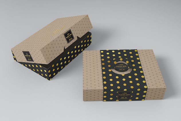 second preview of 'Premium Food Pastry Boxes Vol. 1 Packaging Mockups  Free Download'