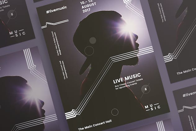 fourth preview of 'Premium Music Concert Flyer and Poster Template  Free Download'