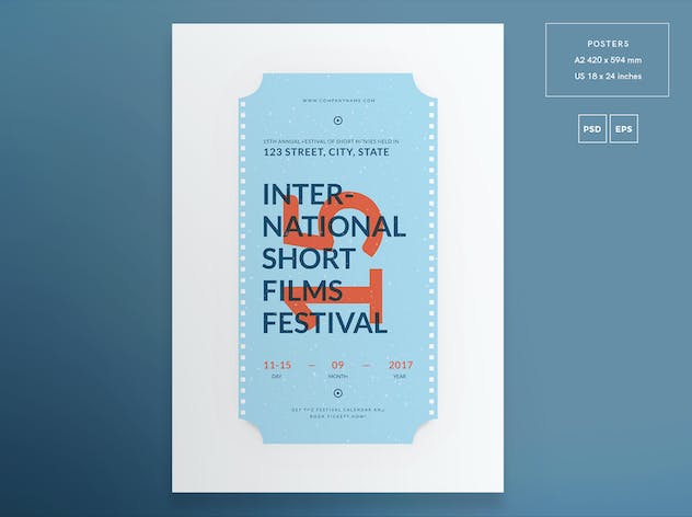 third preview of 'Premium Film Festival Flyer and Poster Template  Free Download'