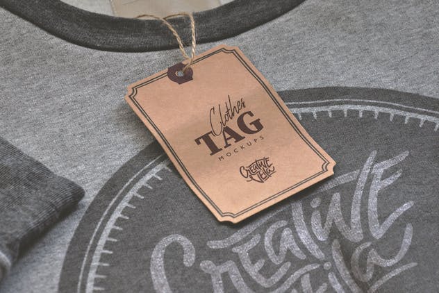 fourth preview of 'Premium Clothes Tag PSD Mockups  Free Download'